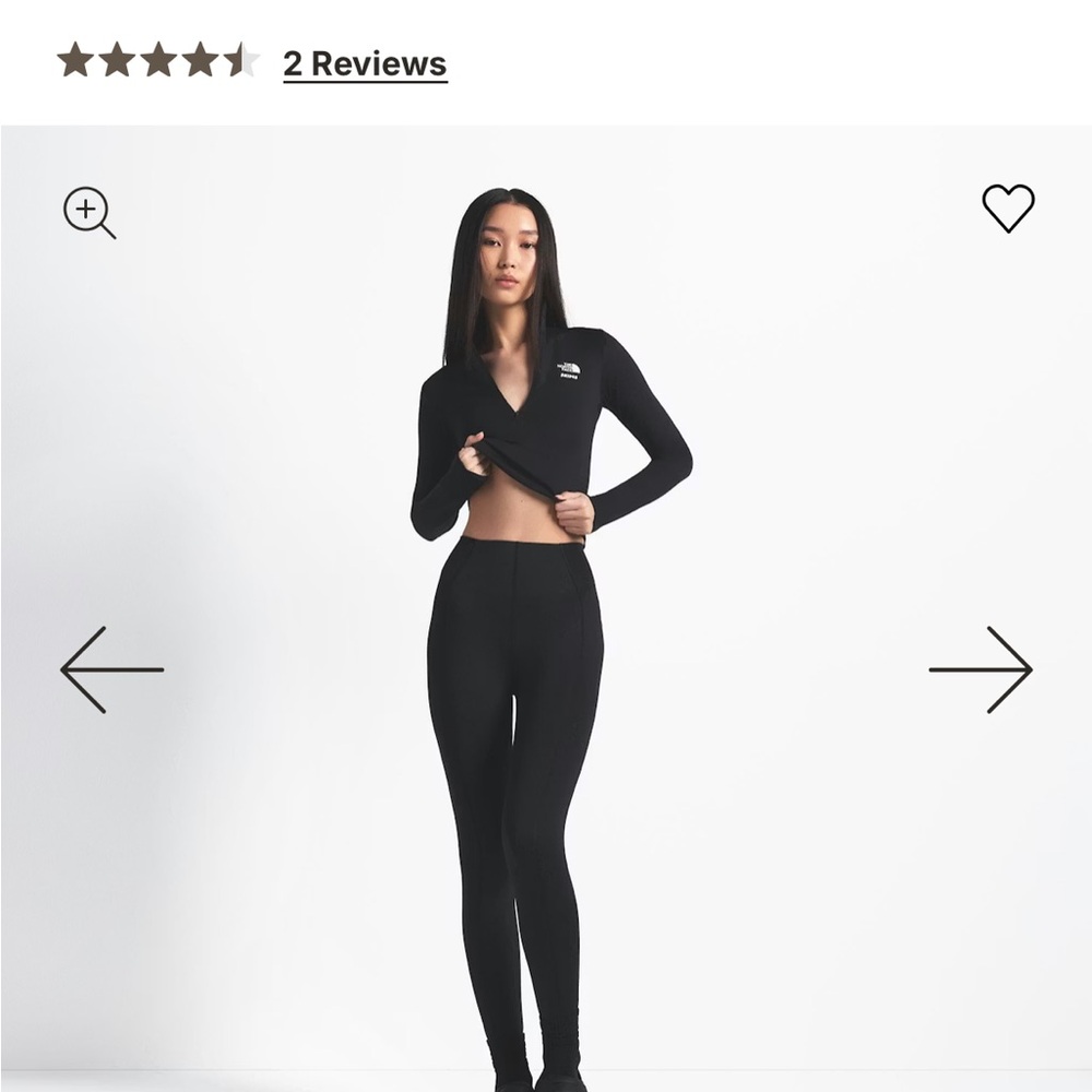 SKIMS north face Refina black leggings XXS